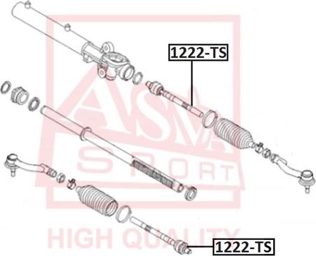 ASVA 1222-TS - Inner Tie Rod, Axle Joint car-mod.net