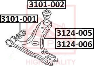 ASVA 3101-002 - Bush of Control / Trailing Arm car-mod.net