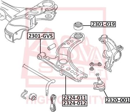 ASVA 2301-019 - Bush of Control / Trailing Arm car-mod.net