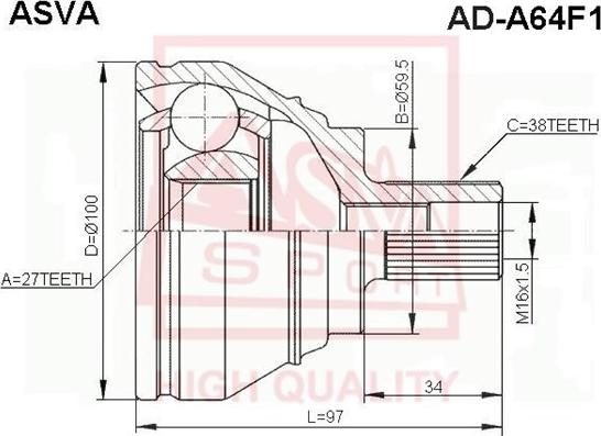 ASVA AD-A64F1 - CV Joint Kit, drive shaft car-mod.net