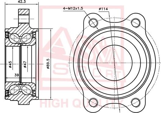 ASVA ADWH-A6MF92-KIT - Wheel Hub car-mod.net