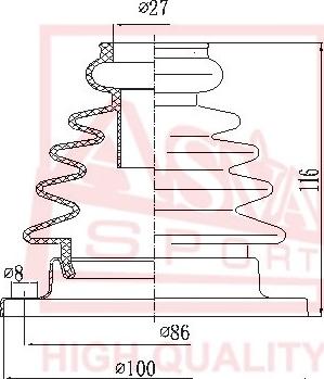 ASVA ASBT-108 - Bellow, drive shaft car-mod.net