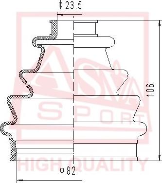 ASVA ASBT-70 - Bellow, drive shaft car-mod.net