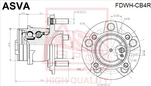 ASVA FDWH-CB4R - Wheel Hub car-mod.net