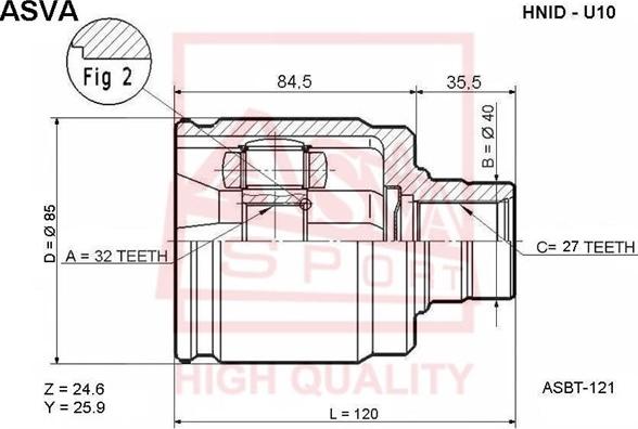 ASVA HNID-U10 - CV Joint Kit, drive shaft car-mod.net