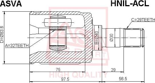 ASVA HNIL-ACL - CV Joint Kit, drive shaft car-mod.net