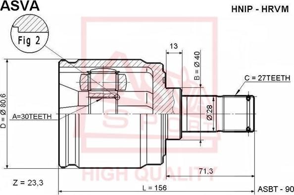 ASVA HNIP-HRVM - CV Joint Kit, drive shaft car-mod.net