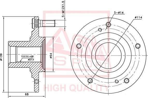 ASVA HNWH-CL7F - Wheel Hub car-mod.net