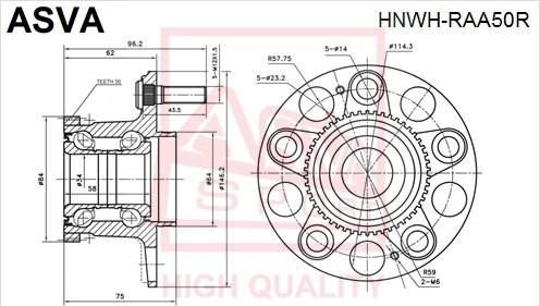 ASVA HNWH-RAA50R - Wheel Hub car-mod.net