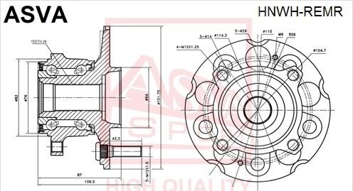 ASVA HNWH-REMR - Wheel Hub car-mod.net
