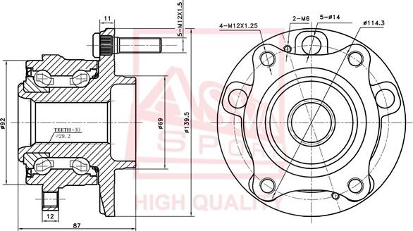 ASVA HYWH-X55F - Wheel Hub car-mod.net