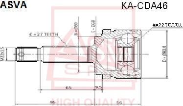 ASVA KA-CDA46 - CV Joint Kit, drive shaft car-mod.net