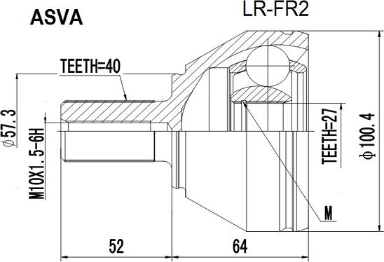 ASVA LR-FR2 - CV Joint Kit, drive shaft car-mod.net