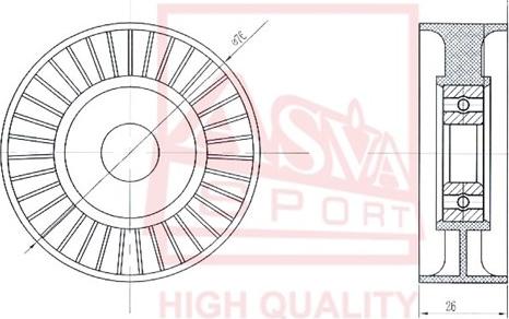 ASVA MBBP-002 - Tensioner Pulley, v-belt car-mod.net