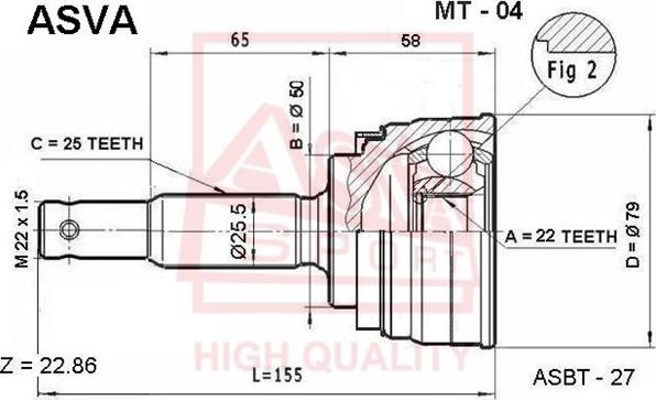 ASVA MT-04 - CV Joint Kit, drive shaft car-mod.net
