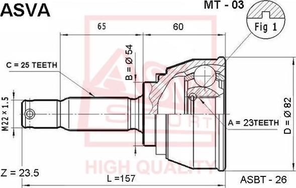ASVA MT-03 - CV Joint Kit, drive shaft car-mod.net