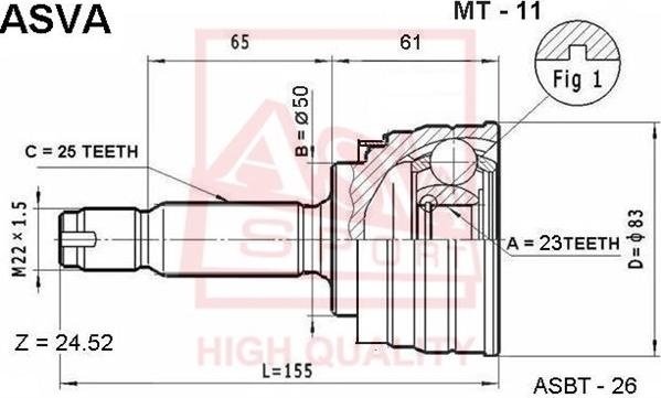 ASVA MT-11 - CV Joint Kit, drive shaft car-mod.net