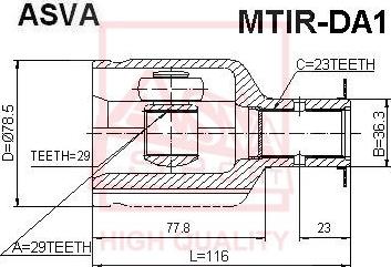 ASVA MTIR-DA1 - CV Joint Kit, drive shaft car-mod.net