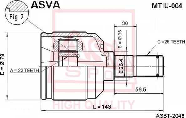 ASVA MTIU-004 - CV Joint Kit, drive shaft car-mod.net