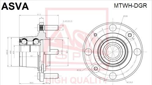 ASVA MTWH-DGR - Wheel Hub car-mod.net