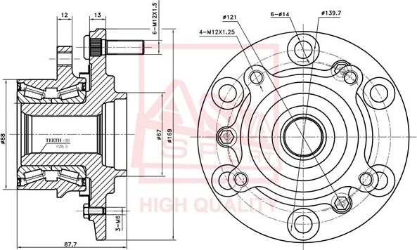 ASVA MTWH-KB4F - Wheel Hub car-mod.net