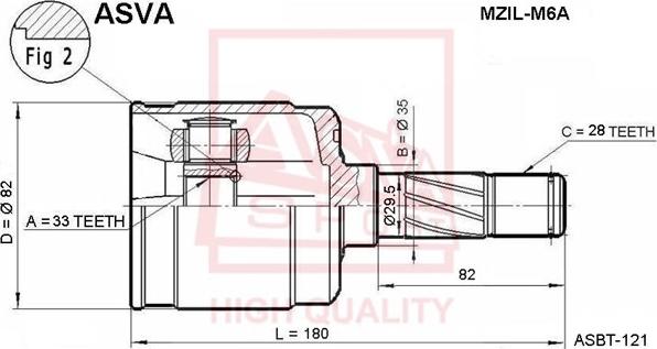 ASVA MZIL-M6A - CV Joint Kit, drive shaft car-mod.net