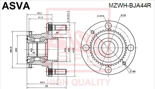 ASVA MZWH-BJA44R - Wheel Hub car-mod.net