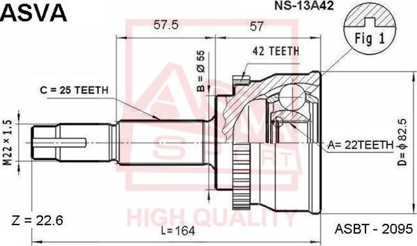 ASVA NS-13A42 - CV Joint Kit, drive shaft car-mod.net