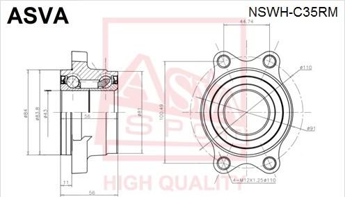 ASVA NSWH-C35RM - Wheel Hub car-mod.net
