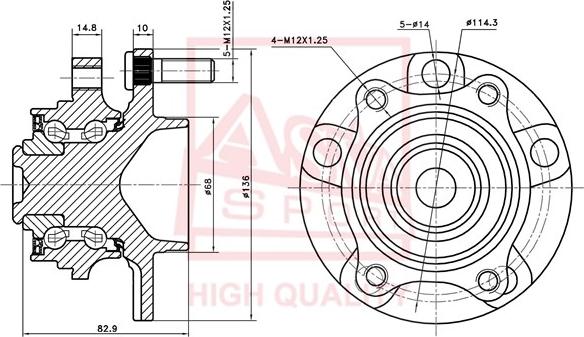 ASVA NSWH-V35F - Wheel Hub car-mod.net