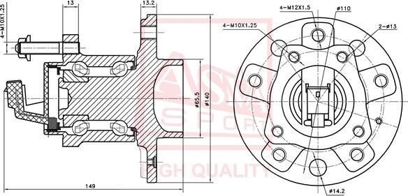 ASVA OPWH-AH5R - Wheel Hub car-mod.net