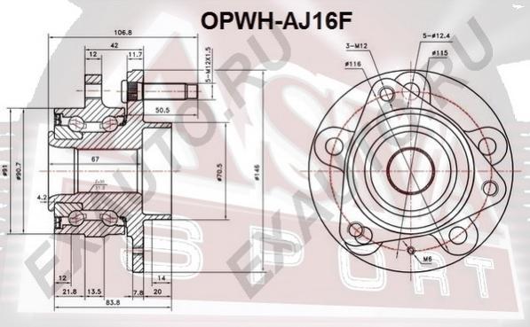 ASVA OPWH-AJ16F - Wheel Hub car-mod.net