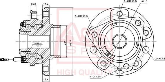 ASVA OPWH-ZAFF - Wheel Hub car-mod.net