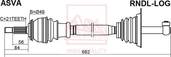 ASVA RNDL-LOG - Drive Shaft car-mod.net