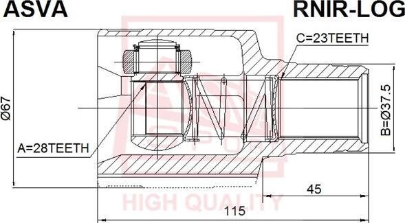 ASVA RNIR-LOG - CV Joint Kit, drive shaft car-mod.net