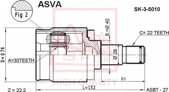ASVA SK-3-5010 - CV Joint Kit, drive shaft car-mod.net