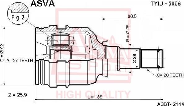 ASVA TYIU-5006 - CV Joint Kit, drive shaft car-mod.net