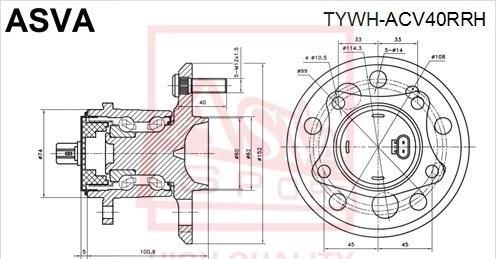 ASVA TYWH-ACV40RRH - Wheel Hub car-mod.net
