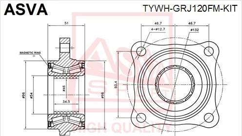 ASVA TYWH-GRJ120FM-KIT - Wheel Hub car-mod.net