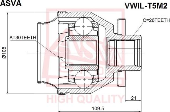 ASVA VWIL-T5M2 - CV Joint Kit, drive shaft car-mod.net