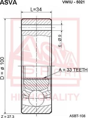 ASVA VWIU-5021 - CV Joint Kit, drive shaft car-mod.net