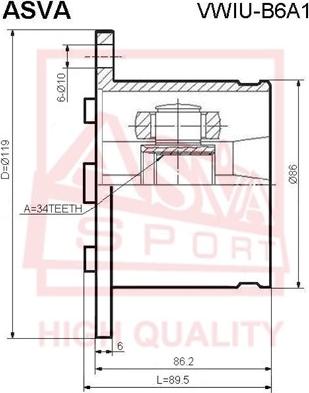 ASVA VWIU-B6A1 - CV Joint Kit, drive shaft car-mod.net