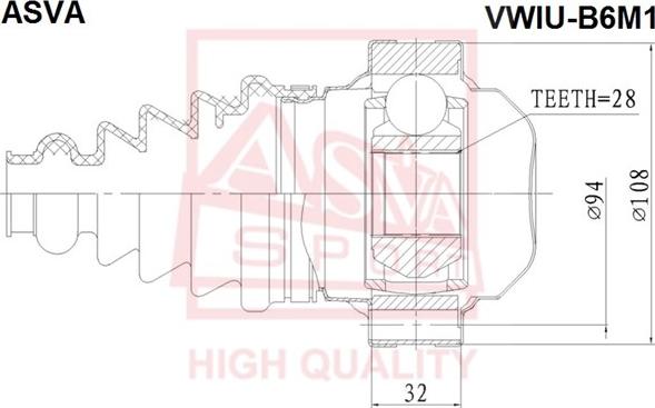 ASVA VWIU-B6M1 - CV Joint Kit, drive shaft car-mod.net
