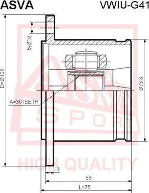 ASVA VWIU-G41 - CV Joint Kit, drive shaft car-mod.net