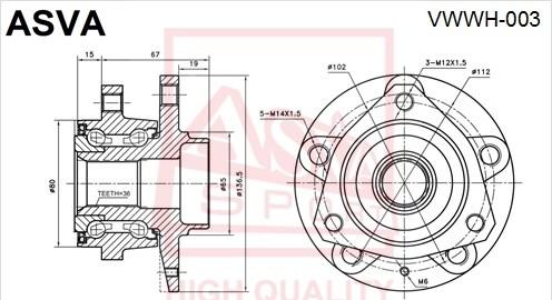 ASVA VWWH-003 - Wheel Hub car-mod.net