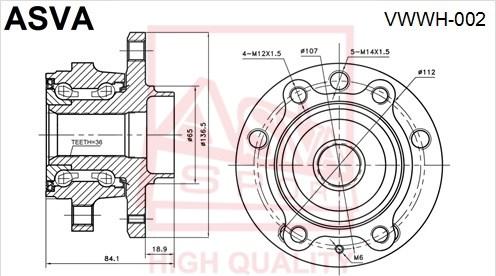 ASVA VWWH-002 - Wheel Hub car-mod.net
