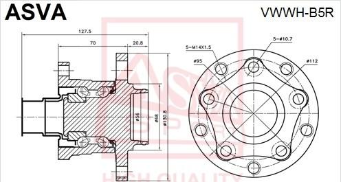 ASVA VWWH-B5R - Wheel Hub car-mod.net