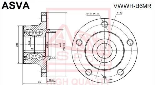 ASVA VWWH-B6MR - Wheel Hub car-mod.net