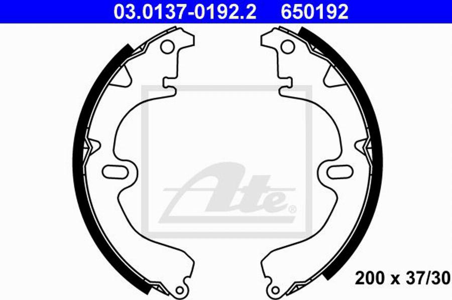 ATE 650192 - Drum Brake Shoe Set car-mod.net