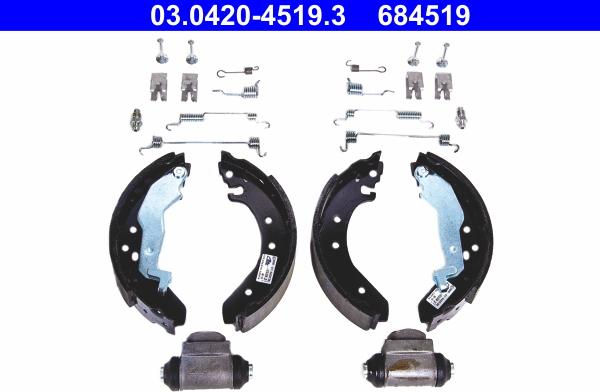 ATE 03.0420-4519.3 - Drum Brake Shoe Set car-mod.net